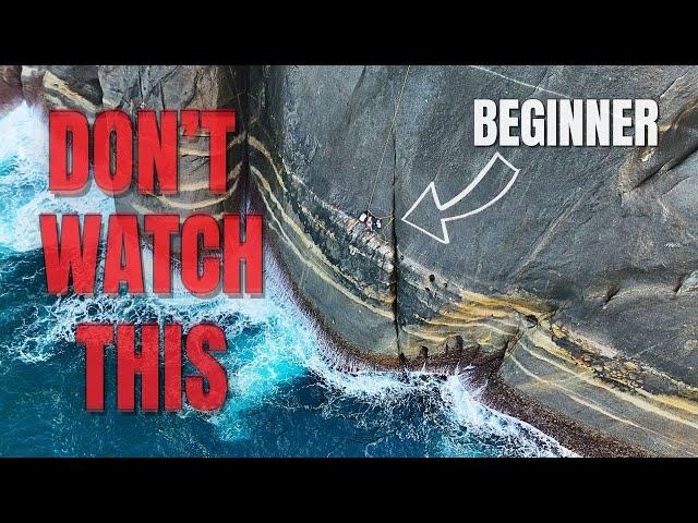 CRAZY CLIFF FISHING ADVENTURE !!! 100m Rope & Extreme Cliff Fishing Challenge