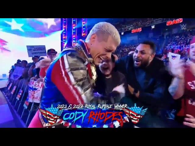 Cody Rhodes Entrance WWE Raw Mon" 26 Feb 2024