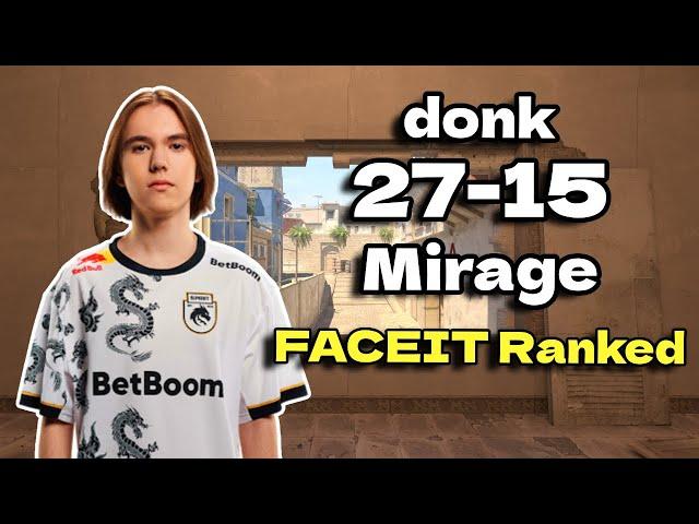 CS2 POV | donk 27 Kills (Mirage) FACEIT Ranked July 13, 2024