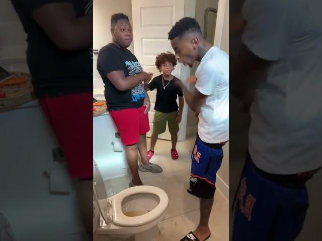 Dad Teaches Son's How to Use Toilet  #shorts