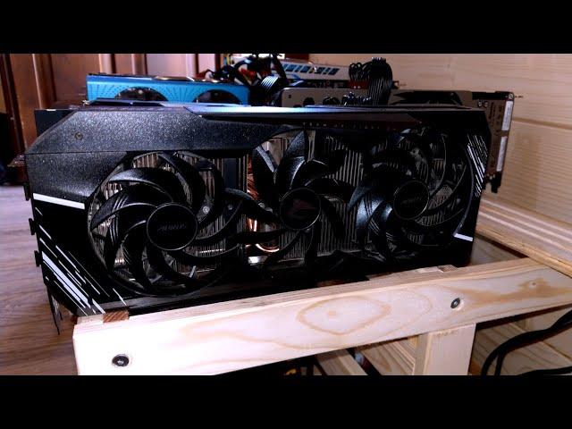 Bitcoin mini mining rig 13X GPU home made and Kryptex PRO 2021 1900$/month