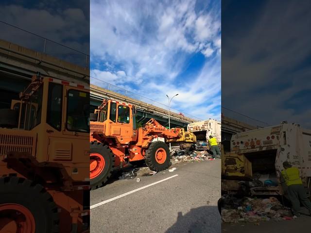 Garbage truck collapse happened in Queens, NY. Dept of Sanitation tries to fix it quickly