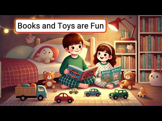 Improve Your English (Books and Toys are Fun) | English Listening Skills - Speaking Skills Everyday