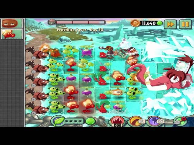Plants vs Zombies 2 : Frostbite Caves - Day 30 Walkthrough