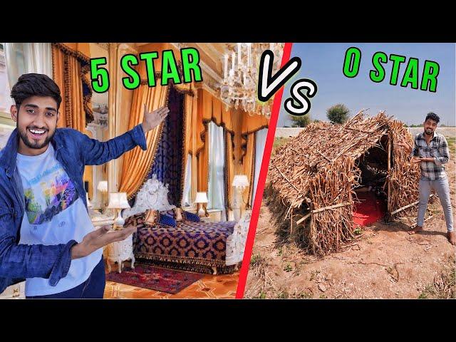 24 hours survival challenge in 5 star room vs 0 star room