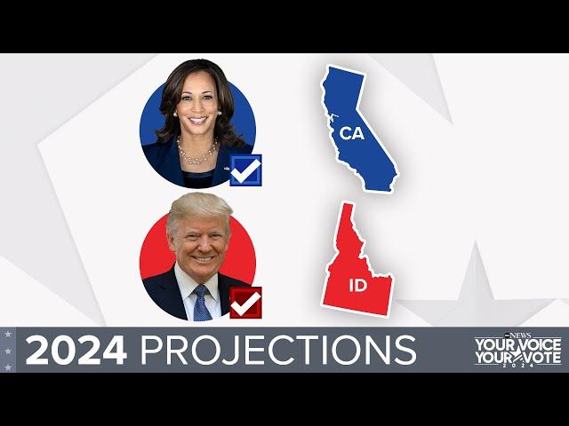 2024 Election: Harris projected to win California, Trump projected to win Idaho