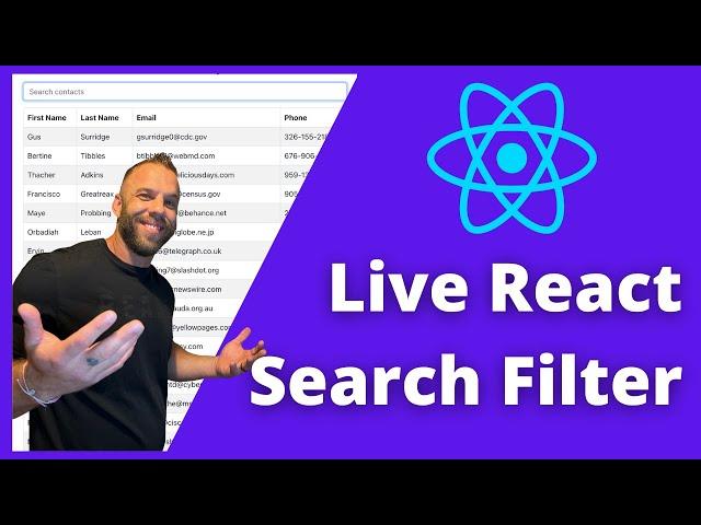 Search Filter in React JS - Filter Through Results