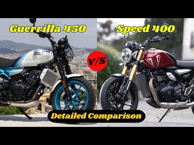 Royal Enfield Guerrilla 450 vs Triumph Speed 400 ! Detailed Comparison ! FindingThrottle