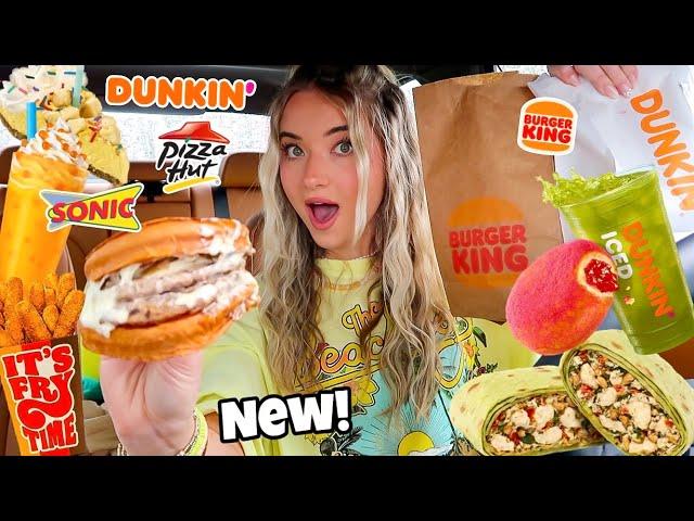 Eating The NEWEST FAST FOOD ITEMS for 24 HOURS!