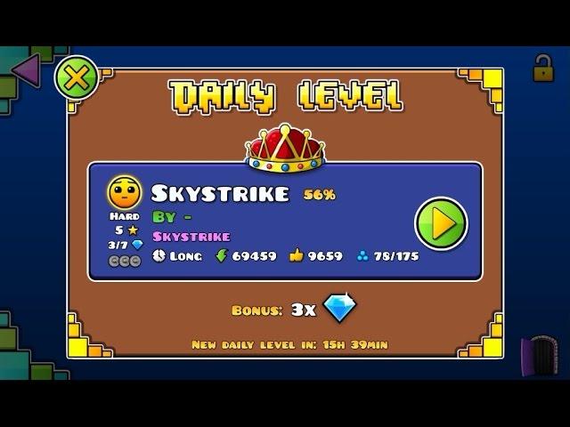 Geometry Dash World - Daily featured #19 - Skystrike (all coins)