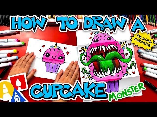 How To Draw A Cute Cupcake Monster Folding Surprise