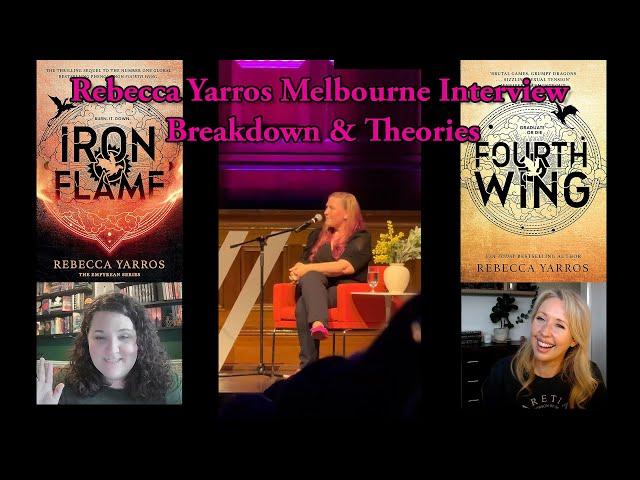REBECCA YARROS MELBOURNE INTERVIEW - Breakdown and Theories!  Massive Onyx Storm Theories!