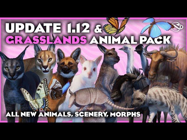 All New Animals, Color Variations and Scenery! | Planet Zoo Grasslands Animal Pack DLC & Update 1.12