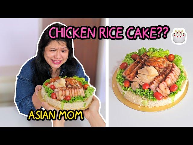 SURPRISING ASIAN MOM WITH CHICKEN RICE CAKE (OMG!!)