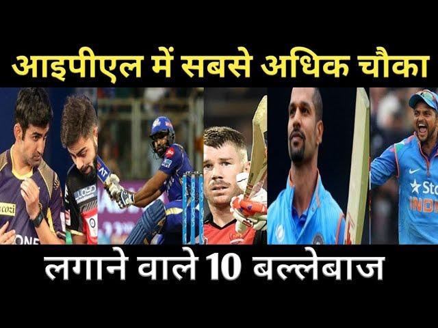 ये हैं IPL में सबसे ज्यादा चौका मारने वाले बल्लेबाज || Top 10 Batsman To Hit Most Four In Ipl