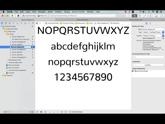 How To Add Custom Font | XCODE 10.2 | SWIFT - 5