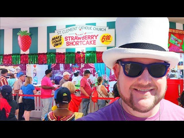 Florida STRAWBERRY FESTIVAL 2025! Crazy Theme Foods & Wild Rides!