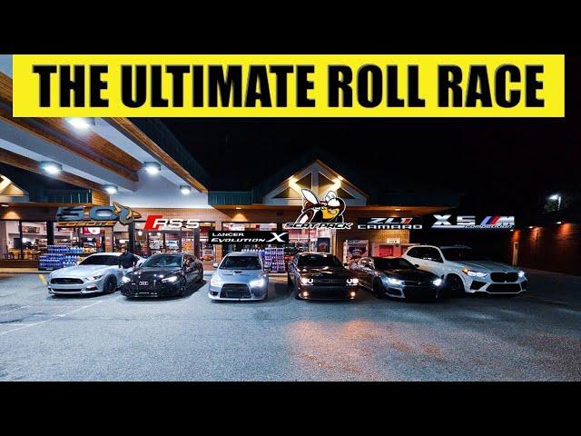 THE ULTIMATE ROLL RACE! Mustang GT vs Scatpack 392 vs EVO vs BMW X5M Comp vs ZL1!