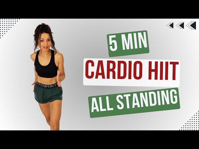 5 MIN STANDING HIIT WORKOUT - Fat Burning Cardio Home Workout