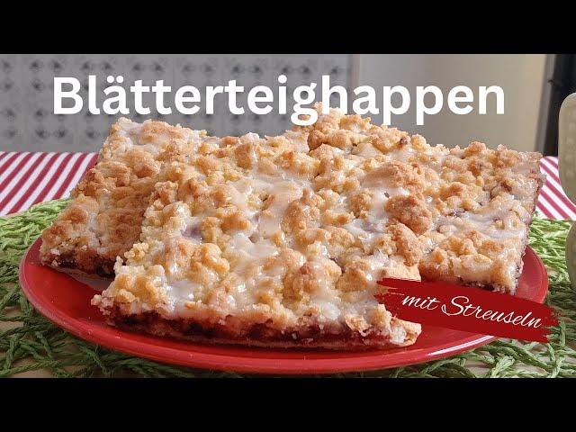 Blätterteighappen mit Streuseln