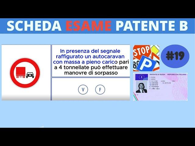 SCHEDA ESAME PATENTE B -2024- #19