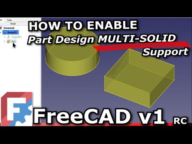 FreeCAD v1 new Feature! Multiple solid support in one part design body (experimental)