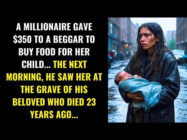 MILLIONAIRE GIVES $350 TO BEGGAR AND THE NEXT DAY SEES HER AT HIS LOVER'S GRAVE WHO DIED 23 YEARS...