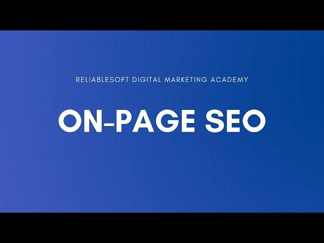 On Page SEO Step By Step (Complete Video for Beginners to SEO)