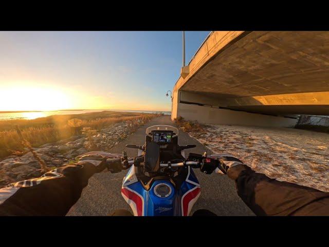 AFRICA TWIN 1100 POV FAST RIDE SUNSET