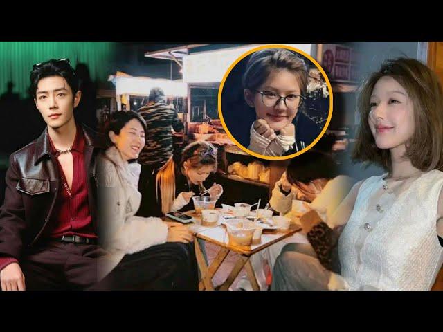 Zhao Lusi eats food on the roadside with friends, Xiao Zhan attracts fashion goers in Milan Fashion