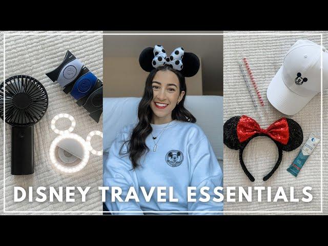 DISNEY TRAVEL ESSENTIALS - disney packing essentials, tips, park bag items, park must haves & more!