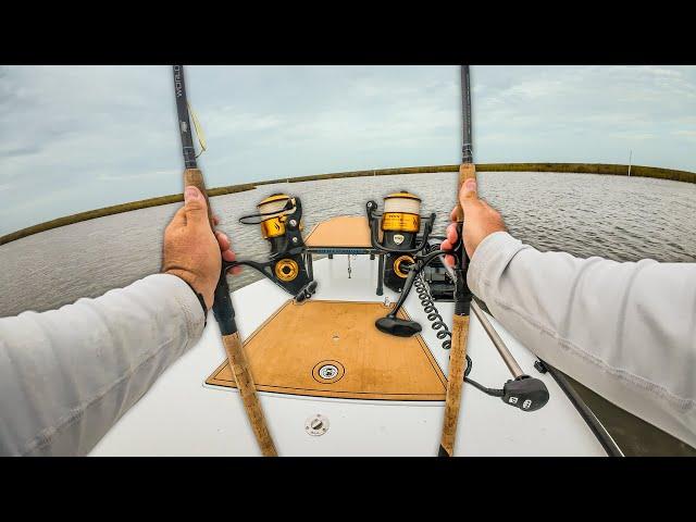 GIANT Fish Were Eating UNDER the Boat! Louisiana Shallow Saltwater Fishing