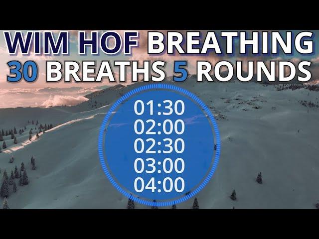 Wim Hof Guided Breathing Session - 5 Rounds 30 Breaths Extreme Prolonged No Talking