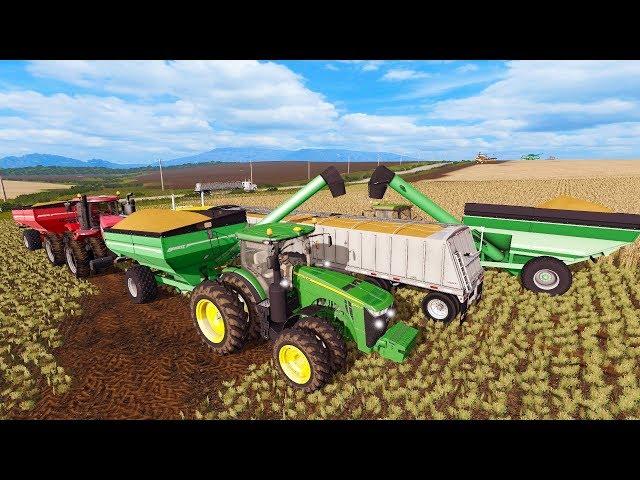 NEW CLAAS COMBINE ADDED TO THE CREW | HARVESTING & TRUCKING GRAIN | FARMING SIMULATOR 2017 EP #48