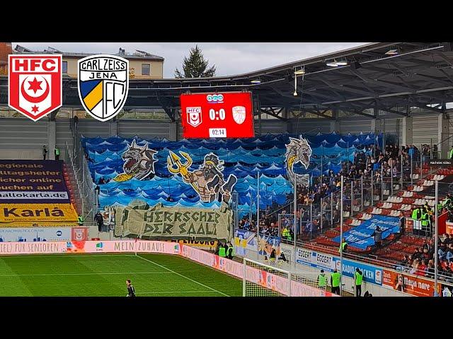 Zeiss-Fans in Halle • Hallescher FC vs FC Carl Zeiss Jena 2:1 | Saalederby 2024/25