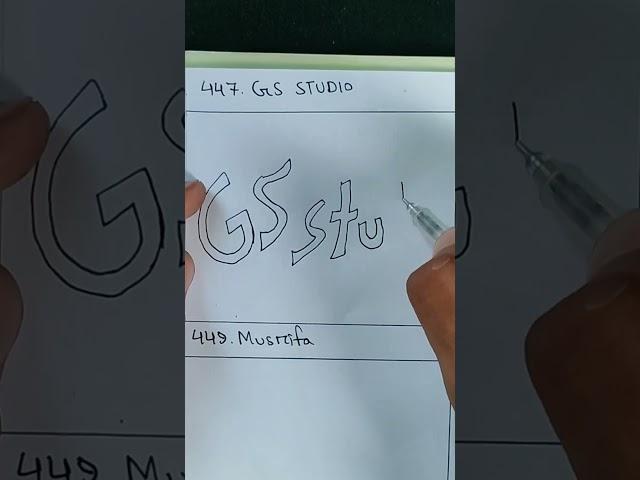Drawing "GS STUDIOS" Next?? ️ #shorts #drawing #satisfying #art #creative #name #caliography