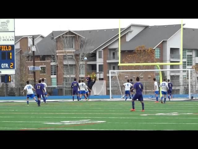 Wojciech Piwowarczyk knocks in Dave Herrera's free kick to give Garfield the lead