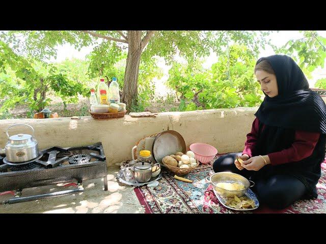 Iran village life/Villager girl  at cottage/Routine village vlog