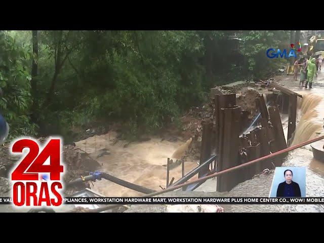 Kalsada sa Brgy. Silangan, nauka dahil sa ragasa ng ilog; bawal munang daanan | 24 Oras