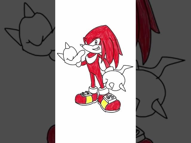 Easy drawing Knuckles (Sonic the hedgehog)