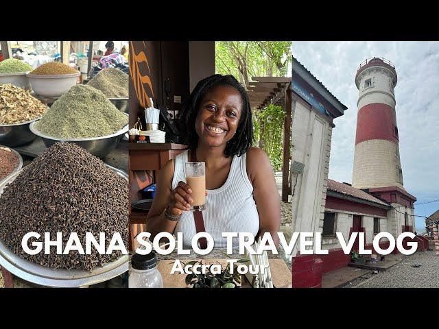 GHANA SOLO TRAVEL VLOG| Explore Accra with me (pt1)| Ghanaian Food, History and Culture