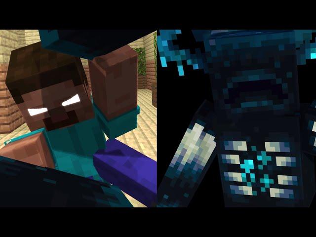 Herobrine vs Warden (Parody of Sukuna vs Mahoraga) | Minecraft Animation