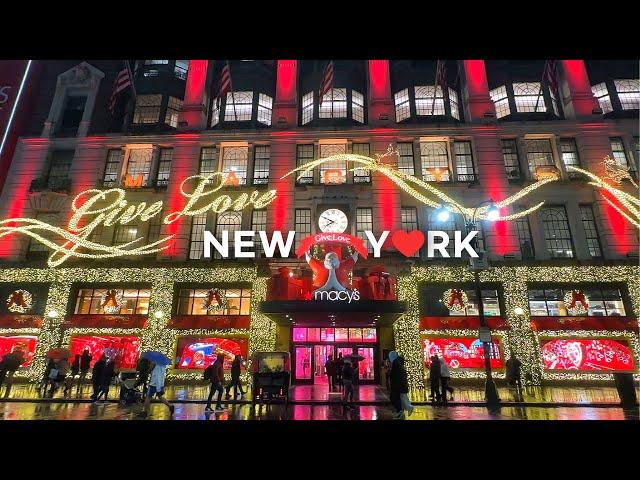 [4K] NYC Christmas: The 2024 Bergdorf Goodman & Macy's Holiday Window Display | Nov. 2024