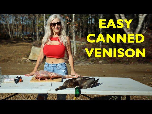 EASIEST Canned Venison/Deer Recipe WITHOUT Pressure Cooker- Outside on the Lakefront