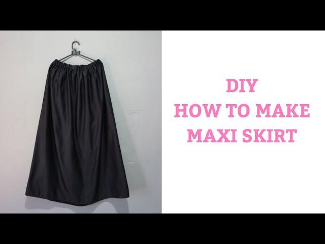 DIY MAXI SKIRT | Belajar menjahit rok serut untuk pemula mudah