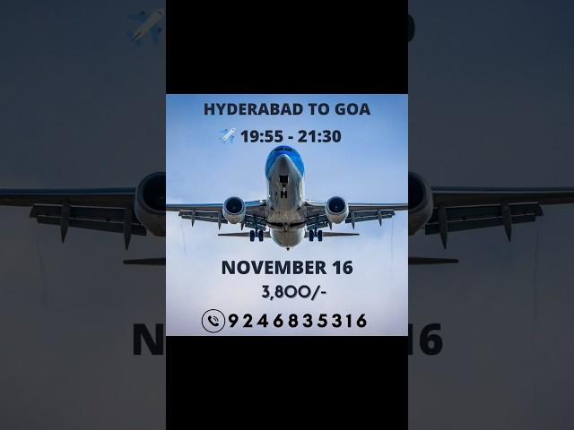 " Hurry! Diwali Special️ Hyderabad to Goa Flights: Siddharth Travels Big Savings!"