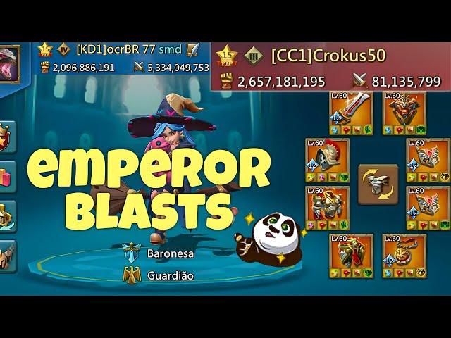 Lords Mobile - EMPEROR BLASTS AGAINS 2.7B PLAYER ON GEAR. ZEROED ON FEW HITS