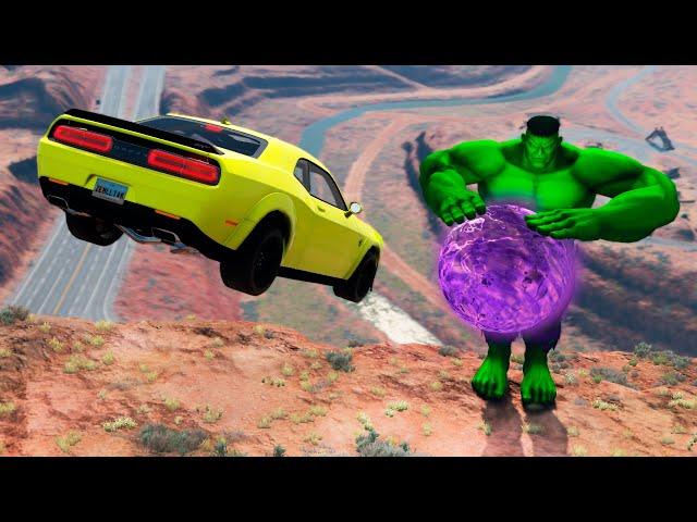 Car VS Hulk Portal Trap | BeamNG Drive | BimTestCrash