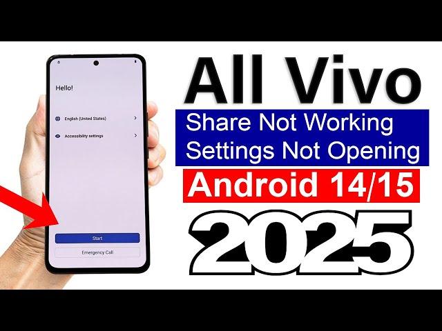 All Vivo 2025 : Settings Not Opening - GOOGLE/ FRP BYPASS | Android 14/15 (Without PC)