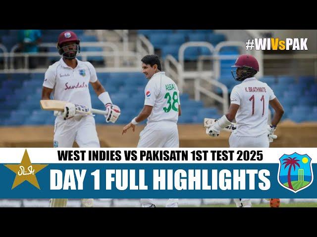 Pakistan vs West Indies 1st Test Day 1 Full Highlights 2025|Pak Vs WI 1st Test Match full highlights